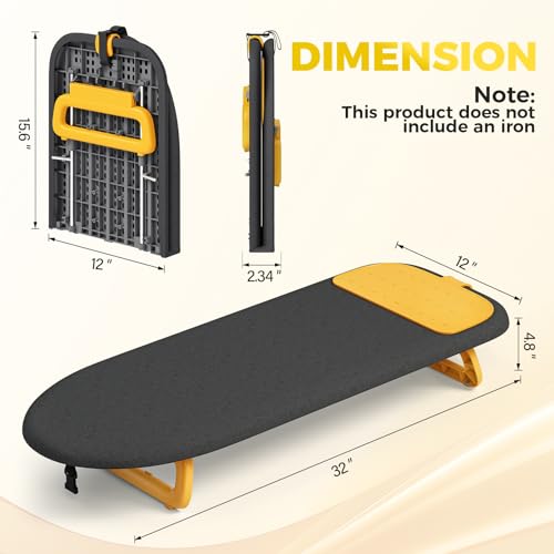 KINGBOARD Small Tabletop Ironing Board 12x32 Foldable Mini Iron Board