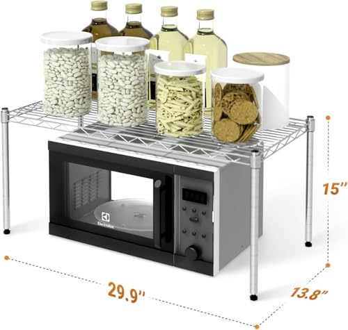 1-Tier Steel Wire Shelving Unit Organizer, 30-Inch Wide, 2-Pack
