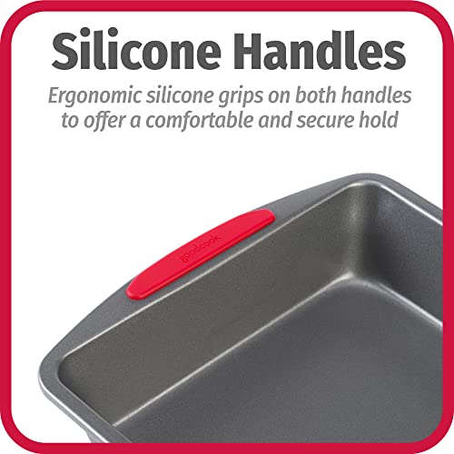 8x8-Inch Square Non-Stick Baking Pan with Silicone Grip Handles