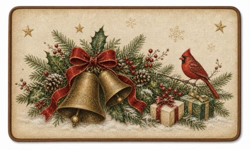 White Christmas Take Off Your Shoes Doormat - Holiday Welcome Mat, Non-Slip Xmas Decor