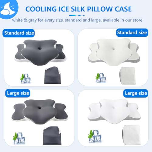 Ergonomic Cervical Memory Foam Pillow for Neck Pain & Snoring Relief, Gray