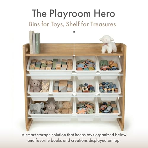 Kids Toy Storage Organizer with 9 Removable Bins and Display Shelf
