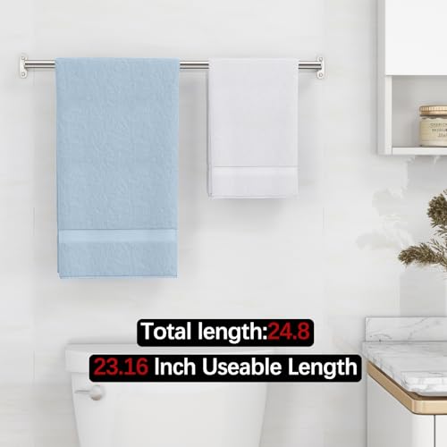 24-Inch Brushed Nickel Towel Bar, Heavy Duty Stainless Steel Wall Mounted Rack