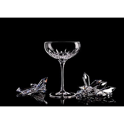 Waterford Lismore Essence Champagne Saucer Set of 2 Crystal Glasses