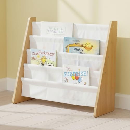Kids 4-Tier Front Facing Bookshelf - Montessori Toddler Bookcase Display
