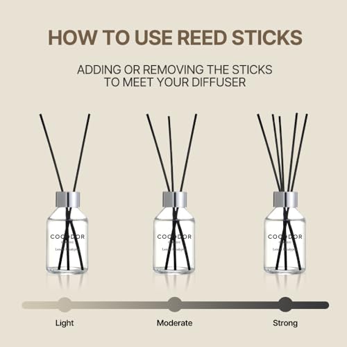 Cashmere Vanilla Reed Diffuser Set - 3.4 oz Home Fragrance with 5 Sticks