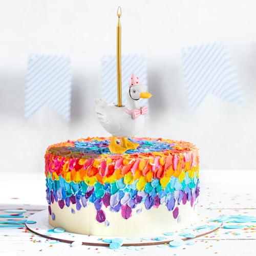 Silly Goose Cake Candle Holder - Cute Birthday Topper, 3.15 Inch