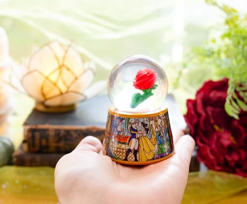 Enchanted Rose Mini Light-Up Snow Globe - 3-Inch Decorative Keepsake