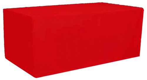 Gowinex 2 Pack Red 8ft Polyester Fitted Tablecloth Rectangular Table Cover 96Lx30Wx30H Inch Wedding Banquet Party