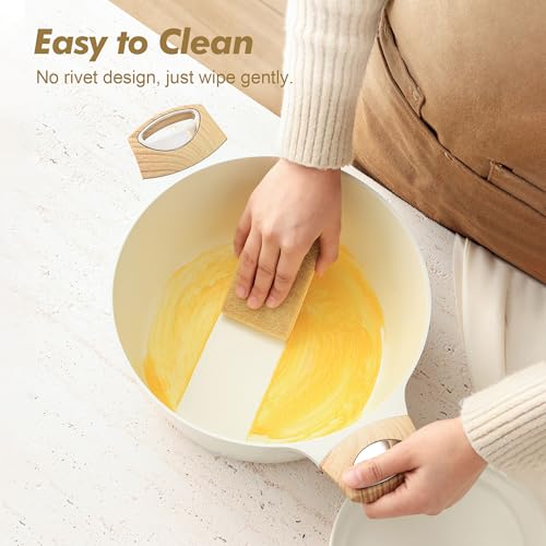 Ceramic Nonstick Stock Pot with Lid, Non-Toxic Induction Cooking Pot