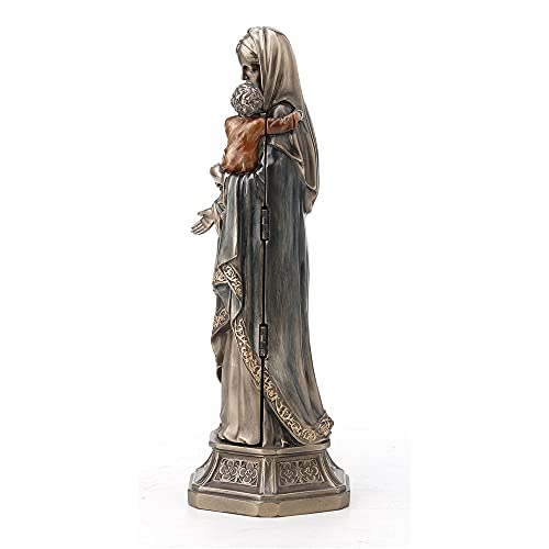 Madonna and Baby Jesus Triptych Nativity Scene Statue - Bronzed Resin