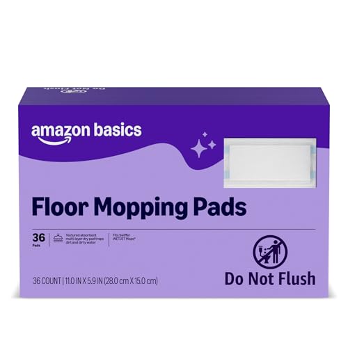 Super Absorbent Floor Mopping Dry Pads - 11 x 5.9 Inch Refills (36 Count)
