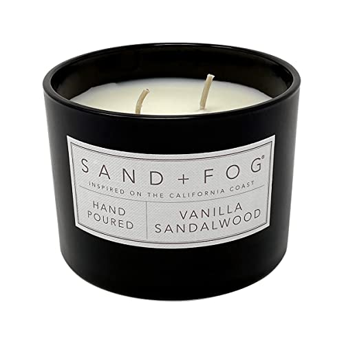 Vanilla Sandalwood Scented Glass Jar Candle - 12 oz 2-Wick Home Decor Candle