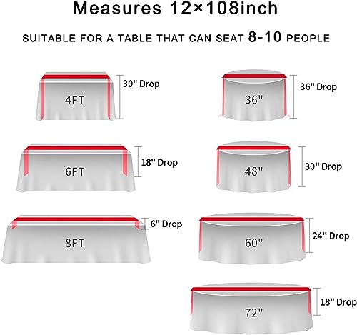 HMQIANG 6 Pack Gold Sequin Table Runners 12x108 Inch Party Decor Set