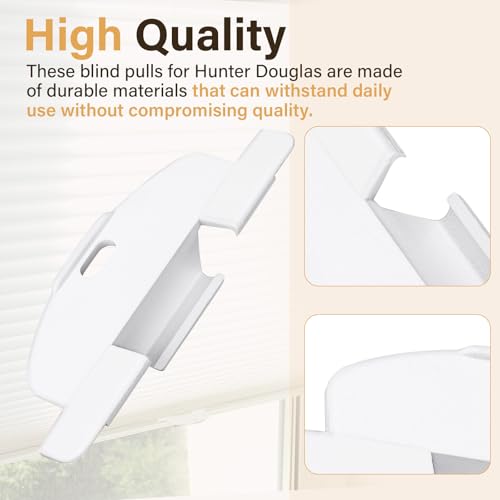 3/4-Inch Cordless Shade Pull Handles for Honeycomb Shades, 3 Pack White
