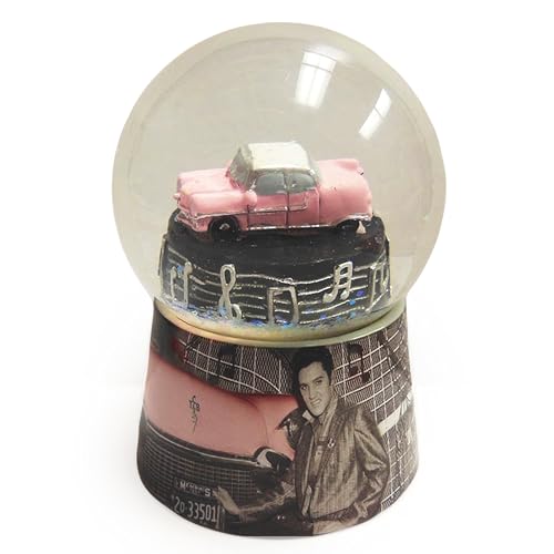 Elvis Presley Pink Cadillac Snow Globe 4-Inch Nostalgia Souvenir