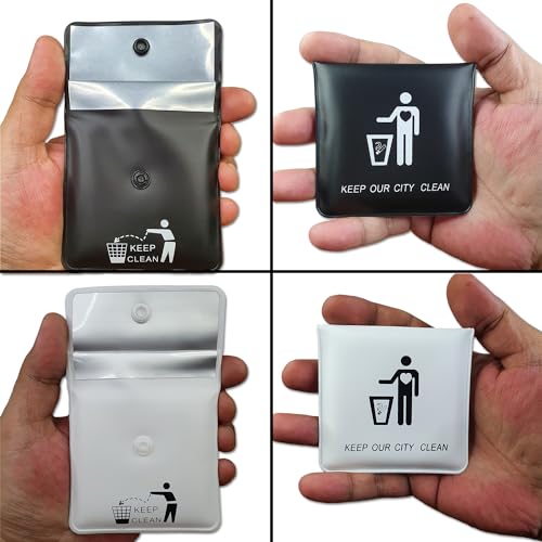 Portable Pocket Ashtray Pouch - Fireproof Smell-Proof Travel Case (4 Pack)