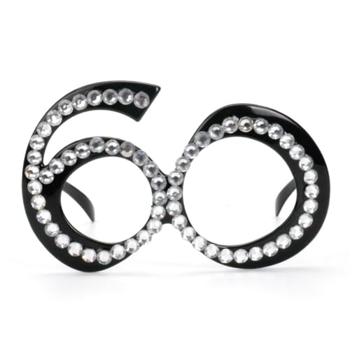 60th Birthday Party Glasses - Novelty Rhinestone Party Favors, 6 Pack