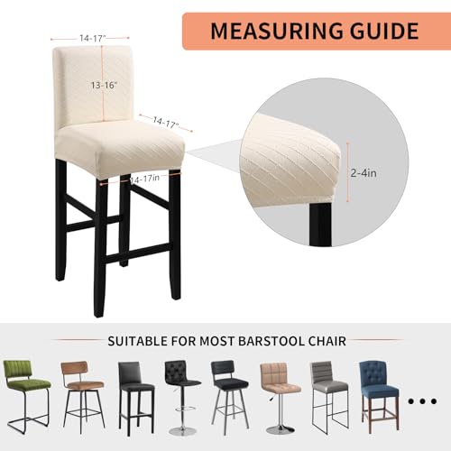 Waterproof Barstool Slipcovers - 4 Pack, Stretch & Removable