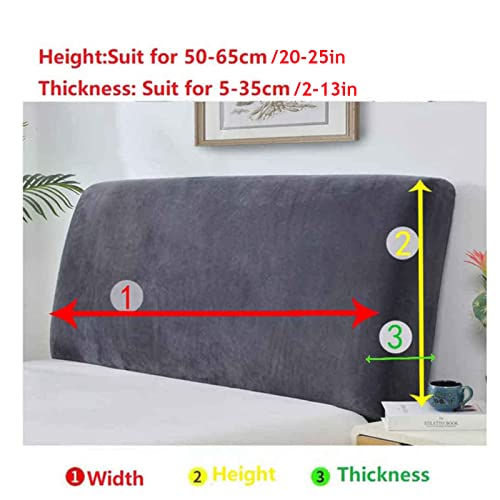Velvet Bed Headboard Cover - Stretch Dustproof Protector for Full/Queen/Cal King - Pink