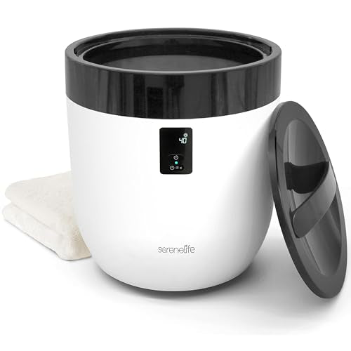 SereneLife Black Digital Counter Towel Warmer with Auto Shut Off, Fits Oversized Towels & Bathrobes