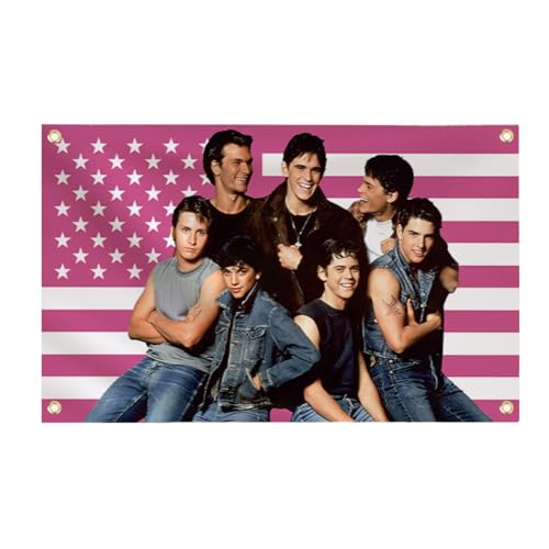 Pink American Flag Tapestry Banner - 3x5 ft Dorm Decor with Grommets