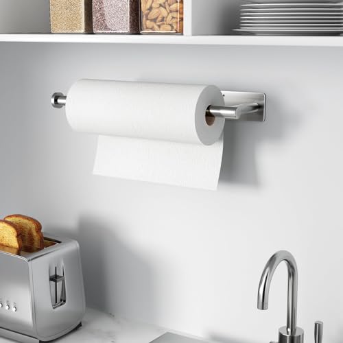 Under Cabinet Paper Towel Holder - SUS304 Stainless Steel, Brushed Nickel