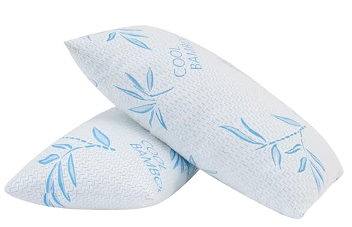 Cooling Adjustable King Size Pillows - 2 Pack Shredded Memory Foam
