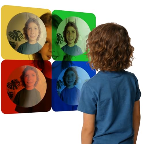 4 Pcs Sensory Wall Bubble Mirrors, Shatterproof Acrylic Kids Mirror Set