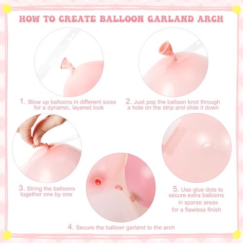Pink and Yellow Balloon Arch Kit - 124Pcs Pastel Party Garland