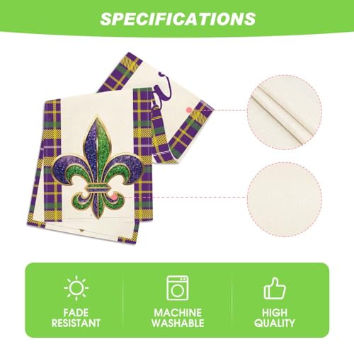 Artoid Mode Iris Stripes Mardi Gras Table Runner 13x36 Inch Holiday Decor