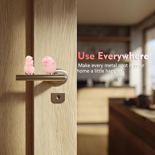 5-Piece Magnetic Cartoon Pig Door Hinge Toppers for Home Decoration