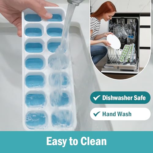 Silicone Ice Cube Trays with Lids, 3-Pack Stackable Easy Release Molds