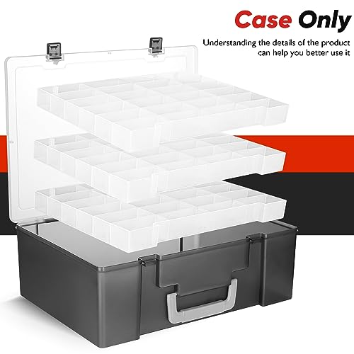 72-Compartment Toy Organizer Case with 3 Layers of Removable Trays