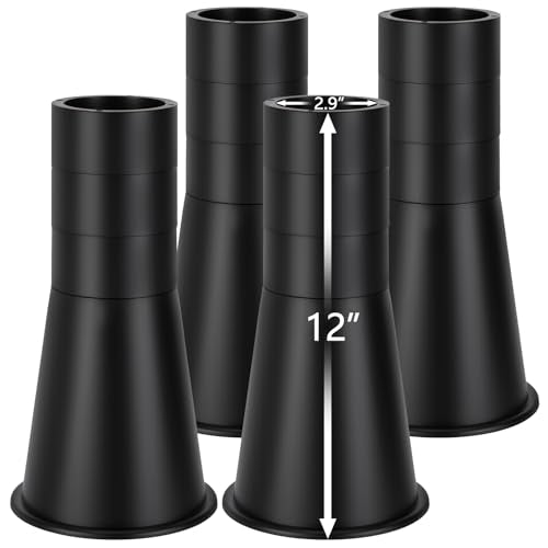 Heavy-Duty Adjustable Bed Risers 12 Inch, 4 Pack Furniture Lifts