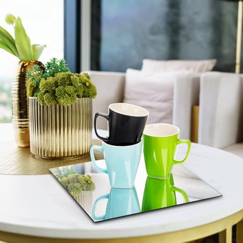 12x12 Inch Square Glass Mirror Trays - Set of 10 for Centerpieces