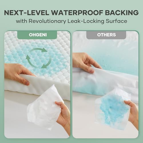 OhGeni Queen Waterproof Mattress Protector - Cooling Breathable Bamboo Pad