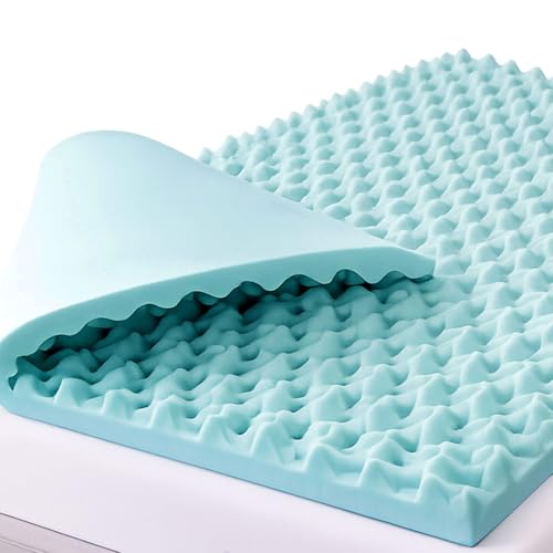 Twin Size 4-Inch Egg Crate Foam Mattress Topper for Pressure Relief