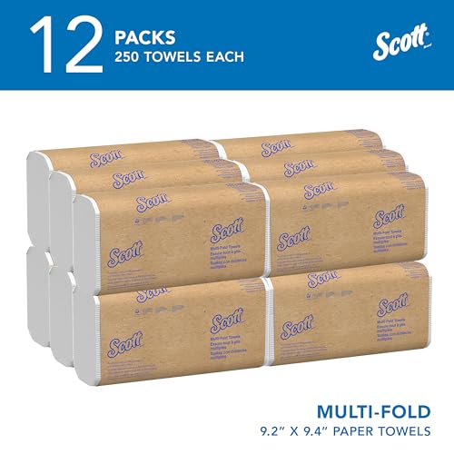 Commercial White Multifold Paper Towels Bulk Case - 12 Packs (3000 Sheets)