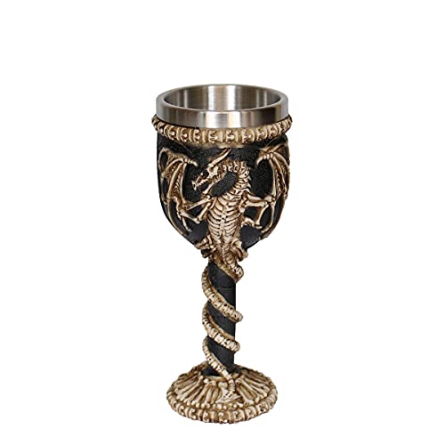 Medieval Dragon Chalice 7oz Stainless Steel Gothic Wine Goblet