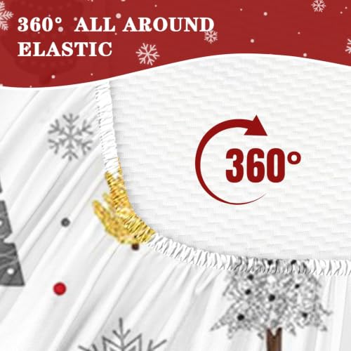 Nesker Christmas Tree Twin Zipper Bedding Set for Kids, 3-Piece All-in-One