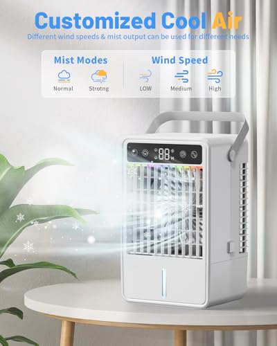 Portable Evaporative Air Cooler 4-in-1 Mini Air Conditioner with 1500ml Tank