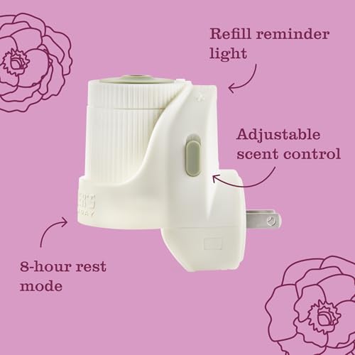Peony Scented Oil Air Freshener Refills, 0.67oz Glass Bottles - 2 Pack