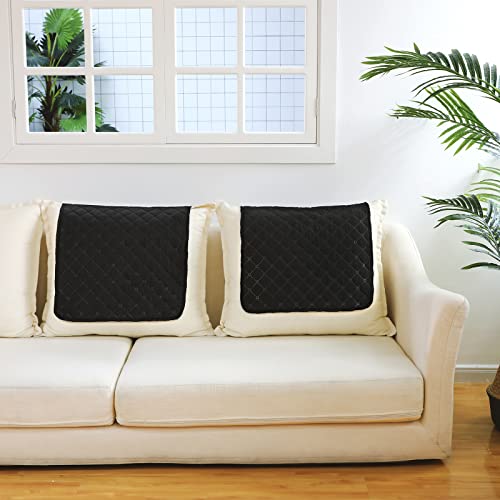 2 Pcs Recliner Headrest Covers - Black Chair Protector