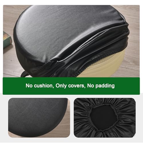 Waterproof Bar Stool Covers Set of 2 - Round Slipcovers for 12-15 Inch Chairs