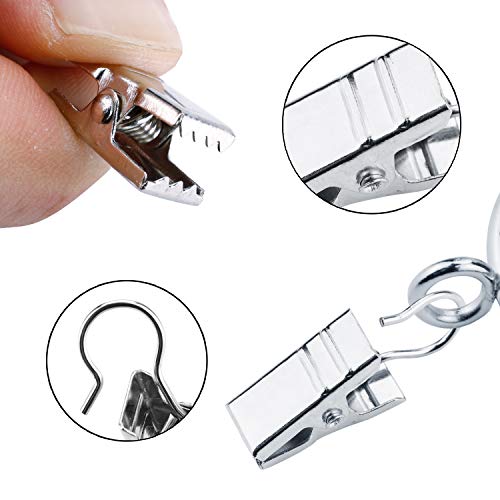 120-Pack Stainless Steel Hook Clips for Curtains, Photos, and String Lights