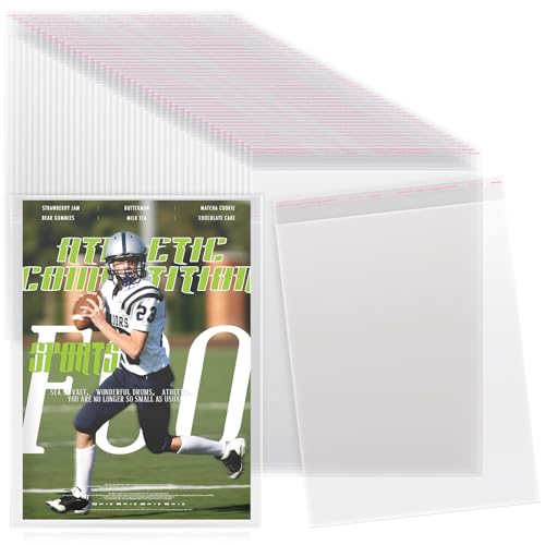 80 Pcs Clear Magazine Sleeves, Resealable Protective Bags 9.25 x 11.42 in