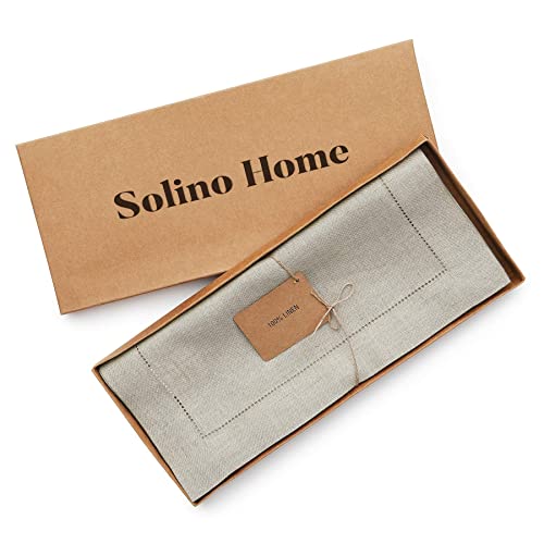 Solino Home Natural Linen Table Runner 14x120 Inches, 04 Natural Variation