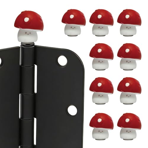10-Piece Magnetic Mushroom Hinge Covers for Door and Cabinet Decor