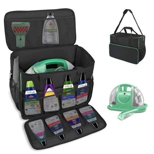 Portable Carpet Cleaner Storage Bag with Accessory Pockets, Black